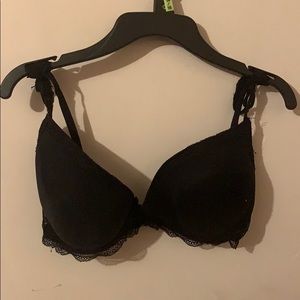 Black lace push up bra